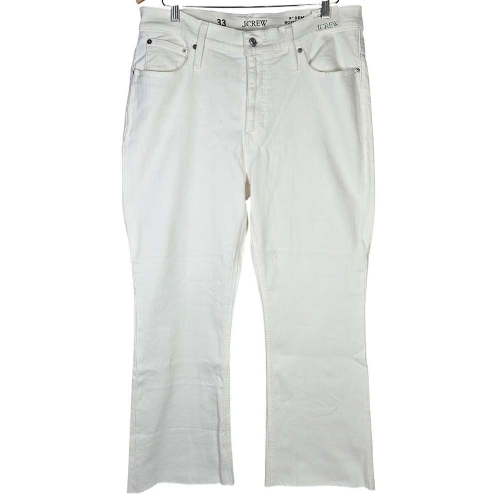 J. Crew 9" demi-boot crop jean in white wash‎ 33 NWT